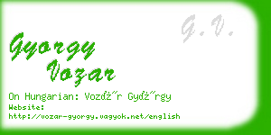 gyorgy vozar business card